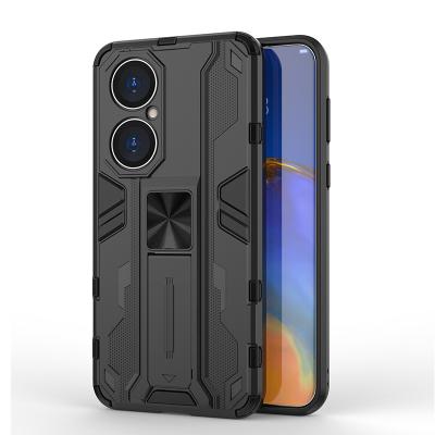 China Shockproof Luxury Hard Plastic Back Cover With Full Len Protection Magnetic Car Holder Cell Phone Case For Huawei P50 Pro Bumper for sale