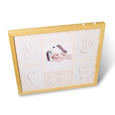 China Family Training Center/Hospital/Baby/Foot and Hand Innovative Photo Shop New Printing Musical Clay Voice Picture Photo Recordable Wooden Frame for sale