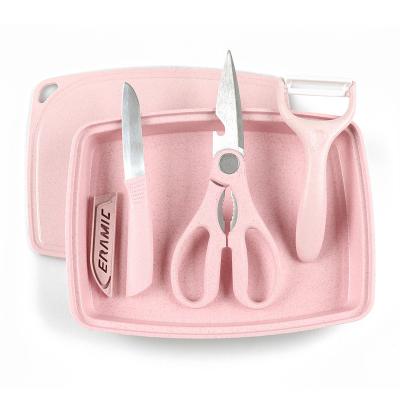 China Modern Advanced Fruit Knife Scissors Picnic Small Home Cutting Board Set for Kitchen Cutting Fruits and Vegetables Peeler for sale