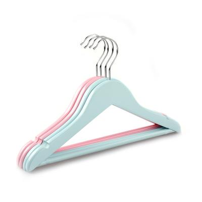 China SHOW Wholesale Chrome Metal Hook Baby Kids Wooden Hangers For Cloths for sale