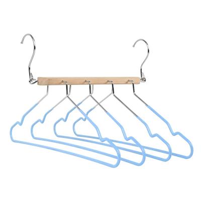 China Modern Non Slip Space Saving Storage Multifuntional Wood Metal Hanger Manufacturer for sale