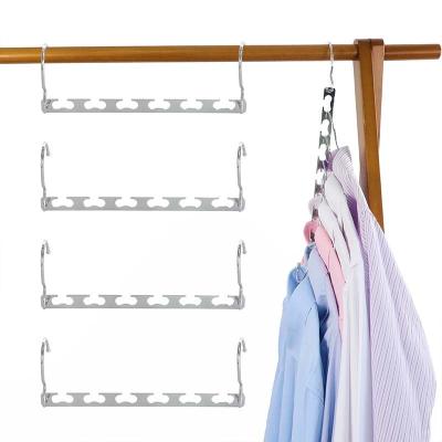 China Multifunction Eco-friendly Heavy Duty Chrome Metal Space Saving Magic Hangers For Clothes for sale