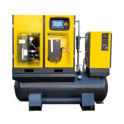 China 7.5KW Lubricated 4 in 1 Air Compressor 10HP Quiet Variable Rotary Screw Compressor 220v Gear Oil Free Air Compressor for sale