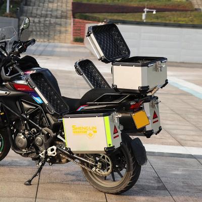 China Motorcycle Luggage System Motorcycle Racing Speed ​​X5 High Level Side Insulated Delivery For Reliable Scooter Large Capacity Silver Aluminum Box for sale