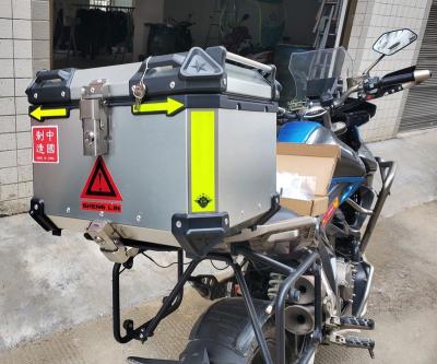 China SHENGLIN 45L Motorcycle Aluminum Trunk Design Trunk Alloy Tail Side Delivery Waterproof Top Box for sale