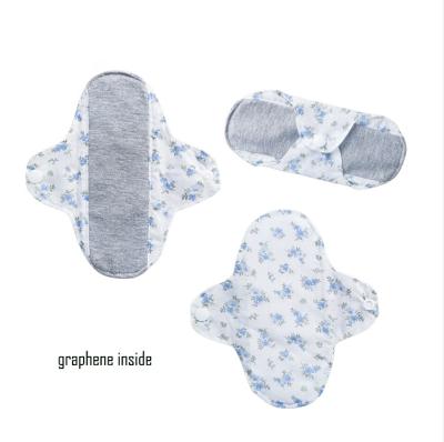 China Ultra Absorbent Washable Reusable Menstrual Pads Graphene Fabric Pads Sanitary Pads Panty Liners For Women for sale