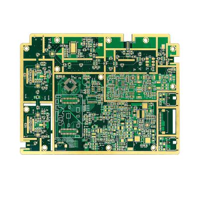 China Geel soldeermasker kleur FR-4 hooglaagse PCB met minimale lijnbreedte / afstand van 3 mil / 3 mil Te koop