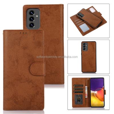 China Retro Shockproof Magnetic Separable Back Cover For Samsung Galaxy A73 A53 Kickstand Leather Card Slot Wallet Shockproof Case For Galaxy A33 for sale