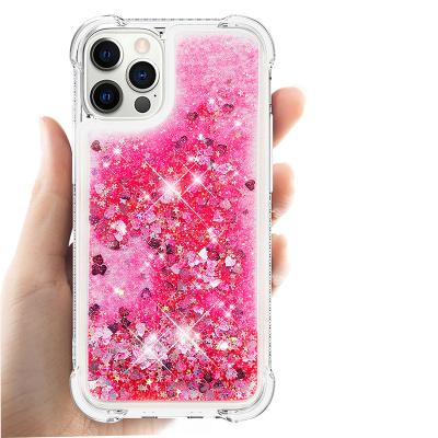 China Wholesale Shockproof In Running High Quality 3D Sequin Quicksand Protective Case For iPhone 13Mini 13 13Pro 13Pro Max Shockproof TPU Cover for sale