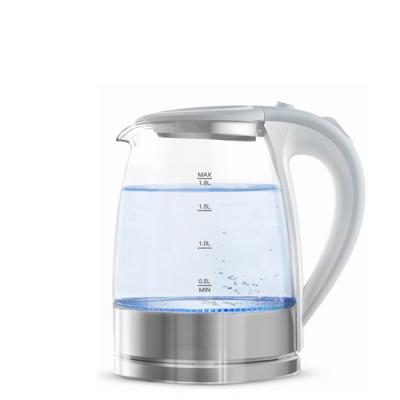 China 360 degree rotation base China appearance 1.8L sensitive glass electric kettle with cordless speedboil with led components keep warm function for sale