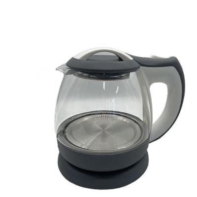 China 360 Degree New Design 1.0L New Appearance China Base Hotter Electric Kettle Thermostat Sensitive Rotation Glass Material Switch For Hotel for sale