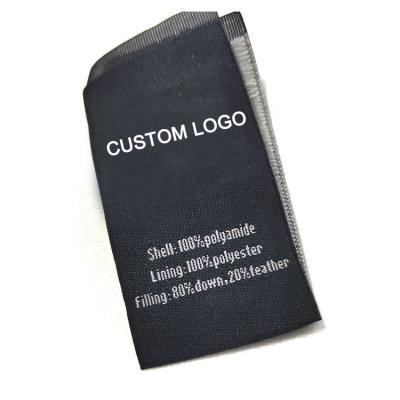 China Logo Design Machine Weaving Woven Custom Washable Pants Clothes T-shirt Label Label for sale