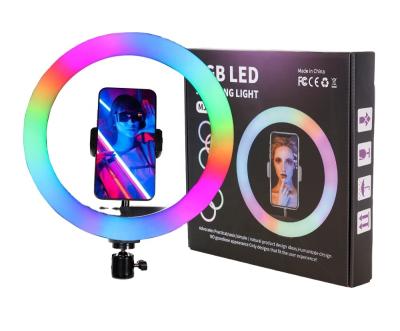 China Portable Dimmable 12inch RGB Ring Light Makeup Selfie Photo LED Rainbow Ring Light For RGB Led Ring Light 10inch LED Ring Light for sale