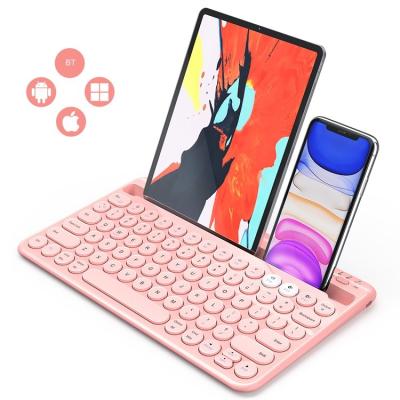 China Wireless Universal Dual Channel Rechargeable Keyboard with Built-in Support for BT Multi-Device Wireless Keyboard for sale