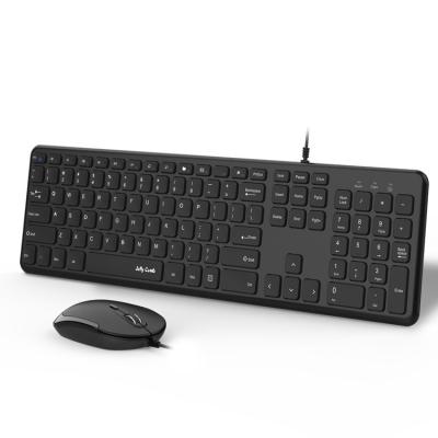 China Full Size USB Wired Keyboard With Number Pad And Combo Mouse USB Full Size Wire Attached Slim Keyboard Mice Set With Number Pad Wired Keyboard And Mouse Combo for sale