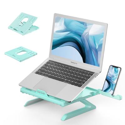 China ADJUSTABLE SIZE 9 EYE-LEVELS Laptop Stand with Built-in Foldable Legs and Phone Holder, 9-Adjustable Height Laptop Riser, Air-Ventilated Laptop Stand for sale