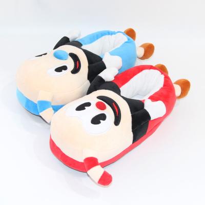 China Relieve the Latest Cuphead Plush Slippers Cotton Winter Plush Hot Popular Home Warm Plush Animal Slipper for sale