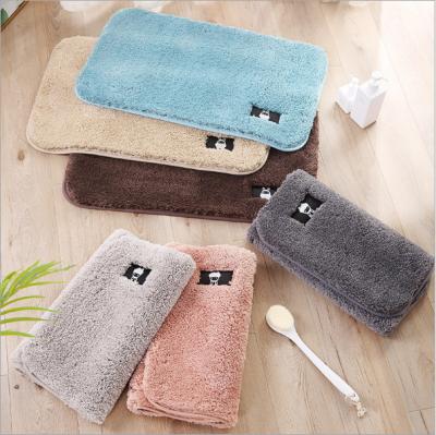 China Viable Bath Mats For Hotel Home by Coral Fleece Rugs Bathroom Toilet Mat Sets Anti Slip Shower Flannel New Arrival with Label for sale