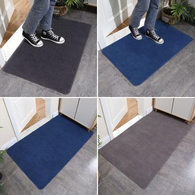 China Viable Hot Selling Pure Solid Color Striped Horizon Floor Mat Bathroom Doormat Super Absorbent Non Slip Shower Anti-Slip Bath Mats for sale