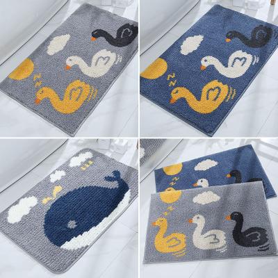 China Viable Cartoon Leans Bathroom Toilet Water Absorbent Non-Slip Shower Mats Bedroom Rugs Floor Mats For Kids Children for sale