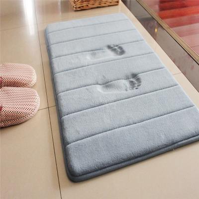 China Bathroom Viable Thick Coral Absorbent Floor High Water Absorbent Memory Foam Memory Fleece Non-Slip Shower Bath Mats for sale