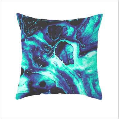 China Home Home Sofa Pillow Small Nest Pattern Decoration Cushion Cover Polyester Portable Marble Square Pillow Case for sale