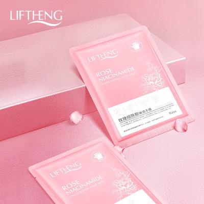 China Hand OEM Hand Mask Peeling Private Label Rose Nicotinamide Moisturizing Soft Breathable Hand Mask For Hand Care 35g for sale