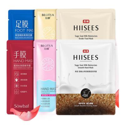 China Remove Skin Sugar Goat Milk Dead Clear Hand Mask BIOAQUA NOTO Peeling Dead Skin Repair Hand Mask Moisturizing Gloves for sale