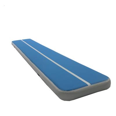 China Blue Inflatable Air Track Gym Mat , Inflatable Air Tumble Track For Outdoor Beach for sale