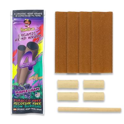 China 8 Kinds of Flavors Honeypuff 8 Flavors Organic Hemp Wraps Blunt Papers Wrapping Papers With 4 Filters Tip+ Paper Stick for sale