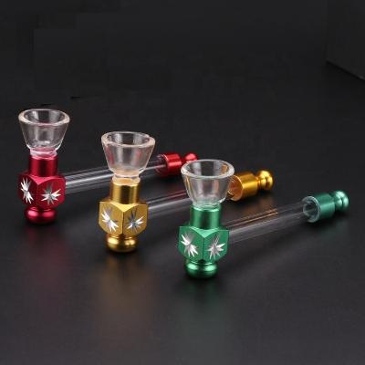 China Protable Tobacco Herb Smoking Pipe Custom Logo With Glass Bowl Pipe Accessories Easy To Clean Weed Smoking Pipe for sale