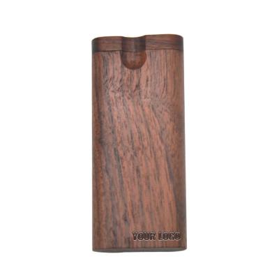 China Walnut Wood Wood Made Dugout With 78mm Metal One-Hitter Dugout System Custom Logo Smoking Accessories for sale