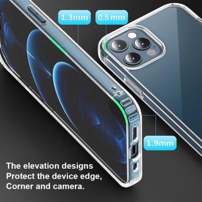 China Mobile phone cell phone accessories phone case for iphone 13 back cover 2 tranparent in 1 PC hard tpu. for sale