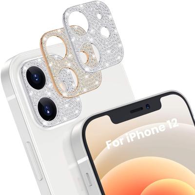 China Anti Broken For iPhone 12 Pro Camera Lens Protector Back Cover Protectors Diamond Ring Gliter Sticker Luxury Stickers for sale