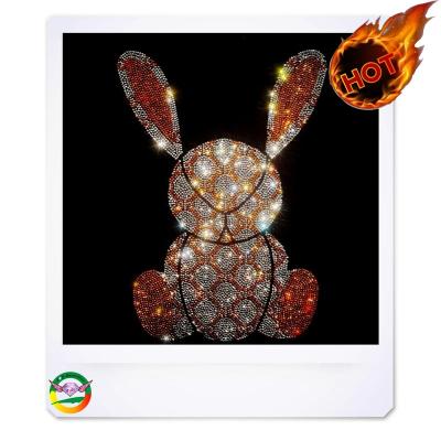 China Popular Bling Hotfix Rhinestone Cool Transfer Flatback Hotsale Rhinestone Heat Transfer Animal Pattern for sale