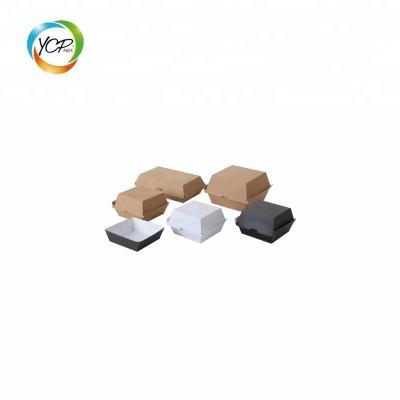 China Biodegradable Disposable Kraft Paperboard Hamburger Box for sale