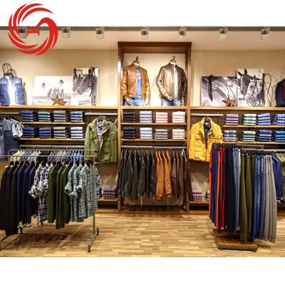 China High end and fashion hot sale clothing racks and clothing store display furniture for garment shop interior design for sale