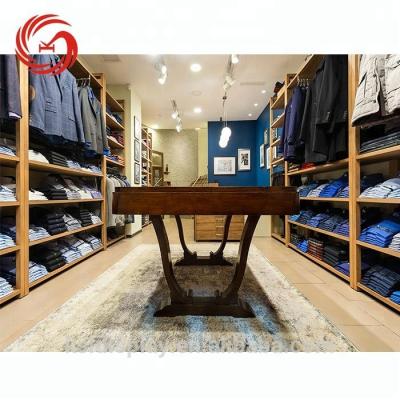 China Environmentally Friendly Mens Garment Display Rack Tailor Clothing Store Interior Design for sale