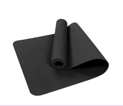 China Custom Made Fitness Gym Workout Band Black Yoga Mat Eco-friendly High Quality Anti-Slip Exercise Tape for sale