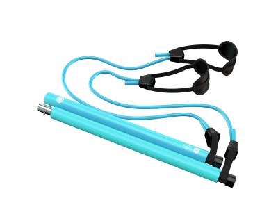 China Portable Multifunctional TPR Fitness Yoga Exercise Pilates Stick Bar With Resistance Band for sale