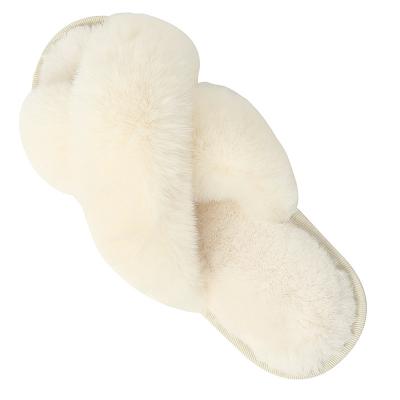 China Fashion Trend T-Blitz Women's Ladies Home Comfortable Fluffy Fur Slides Slippers Warm Shoes for Women and Ladies for sale