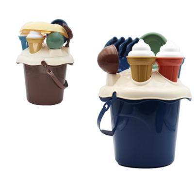 China 2022 New Arrivals Beach Time Outdoor Children's Game Colorful Ice Cream Bucket Sand Silicon Beach And Sand Set Toys Hourglass Shovel Tool Kit for sale