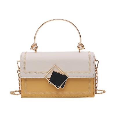 China MS1925 Fashion Elegant Hardware Handle Joining Together Designer Luxury Leather Single Shoulder Women Handbag for sale