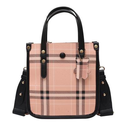 China MS5509 Fashion Designer Purse Women Wristlet Luxury Plaid PU Leather Ladies Shoulder Handbags for sale