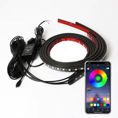 China Flexible easy to install Factory Glow Car Atmosphere Light Car Underglow Flexible Strip App Control Rgb Decorative Atmosphere Lamp for sale