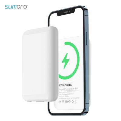 China Portable Universal Wireless Charger Power Bank 10000mah 5000mah Palladium QI Power Bank Slimoro Mini Fast Charger Magnetic Wireless Fast Charging Support for sale