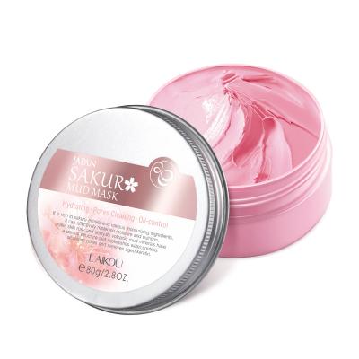 China Moisturizer In Stock Private Label Sakura Mud Mask 80g Refins Cleansing Mask Peeps Skin Care Brighten Repairs Anti-acne Mud Mask for sale