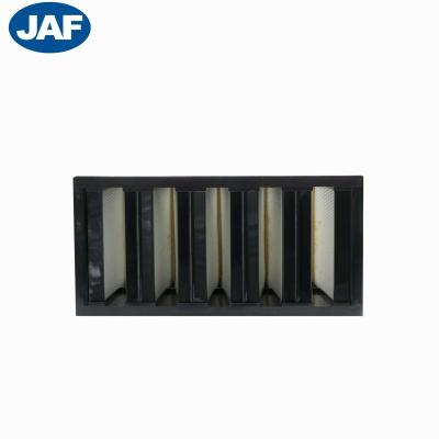 China Clean Room V Type Plastic Industrial Frame Air Filter Hepa Filter Waterproof Replacement for sale