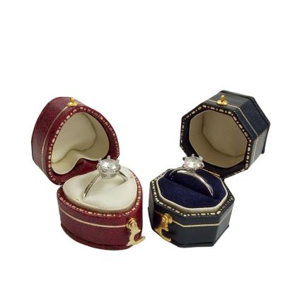 China Mini Ring Jewelry Boxes Heart Shape Professional Leatherette Paper Jewelry Gift Packaging Boxes Maker Custom Porter-home Jewelry Packaging Gift Boxes for sale