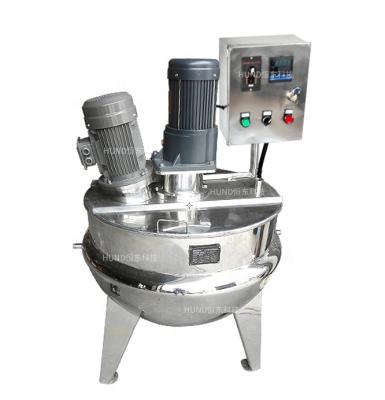 China Vegetable processing plant Stainless Steel Vertical date jam cooking mixer fruit jam jacket kettle with homogenizer high shear Mixer and agitator for sale